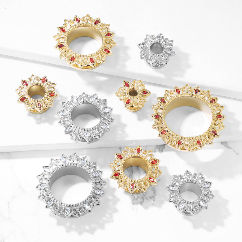 Tunnel Lotus Flower Zirconia Gold - Image 7