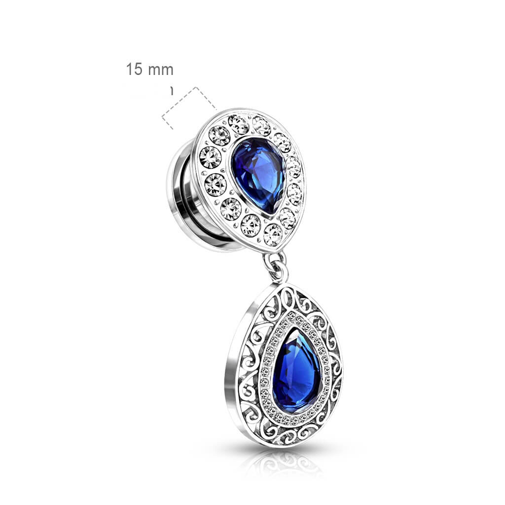 Plug Drop dangle Zirconia Silver - Image 2