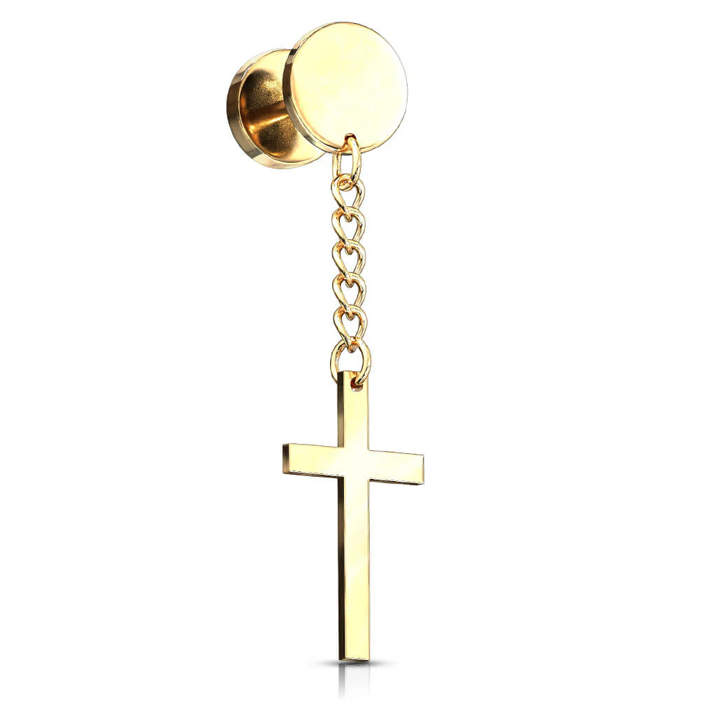 Fake Plug Cross dangle Internally Threaded - Image 2