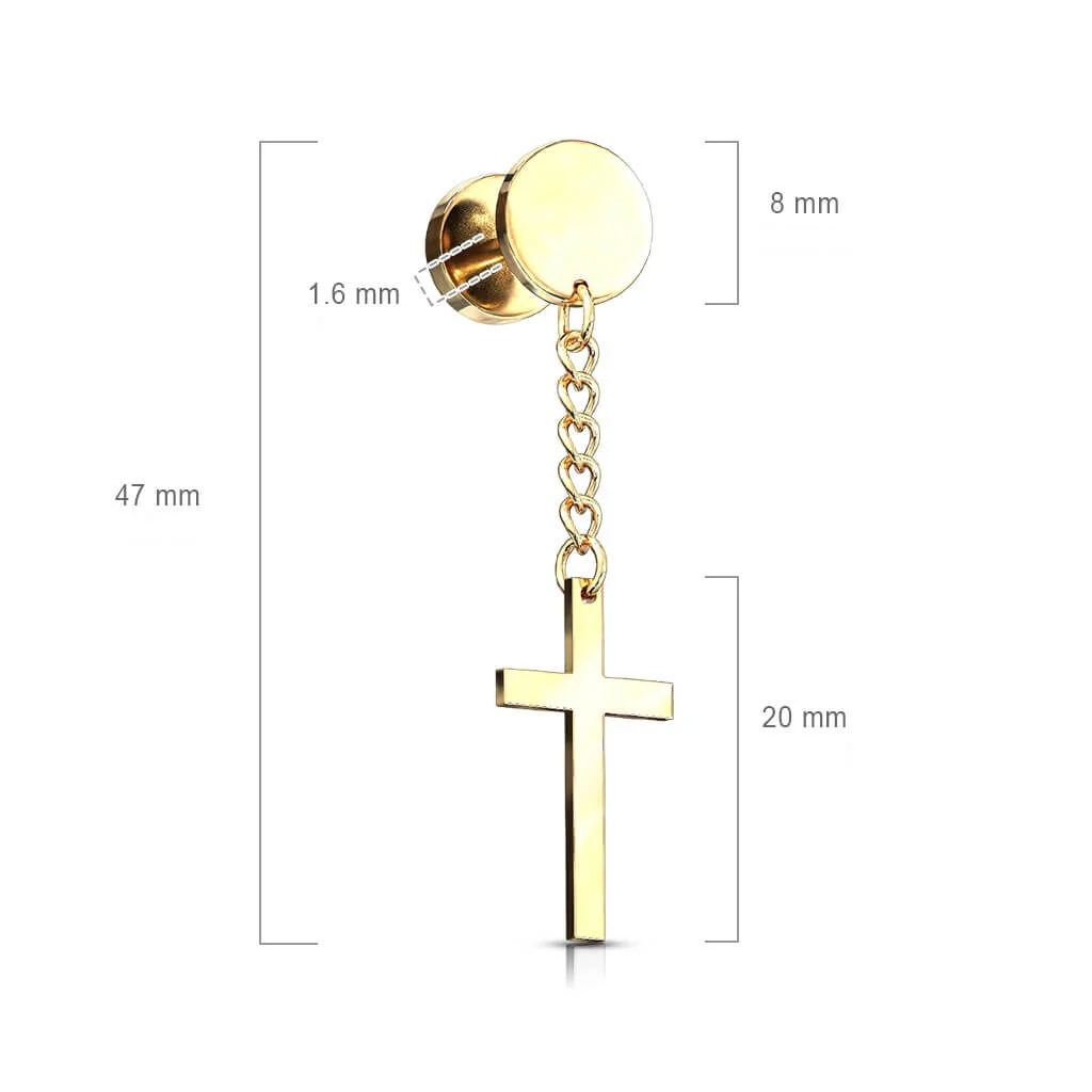 Fake Plug Cross dangle Internally Threaded - Image 3