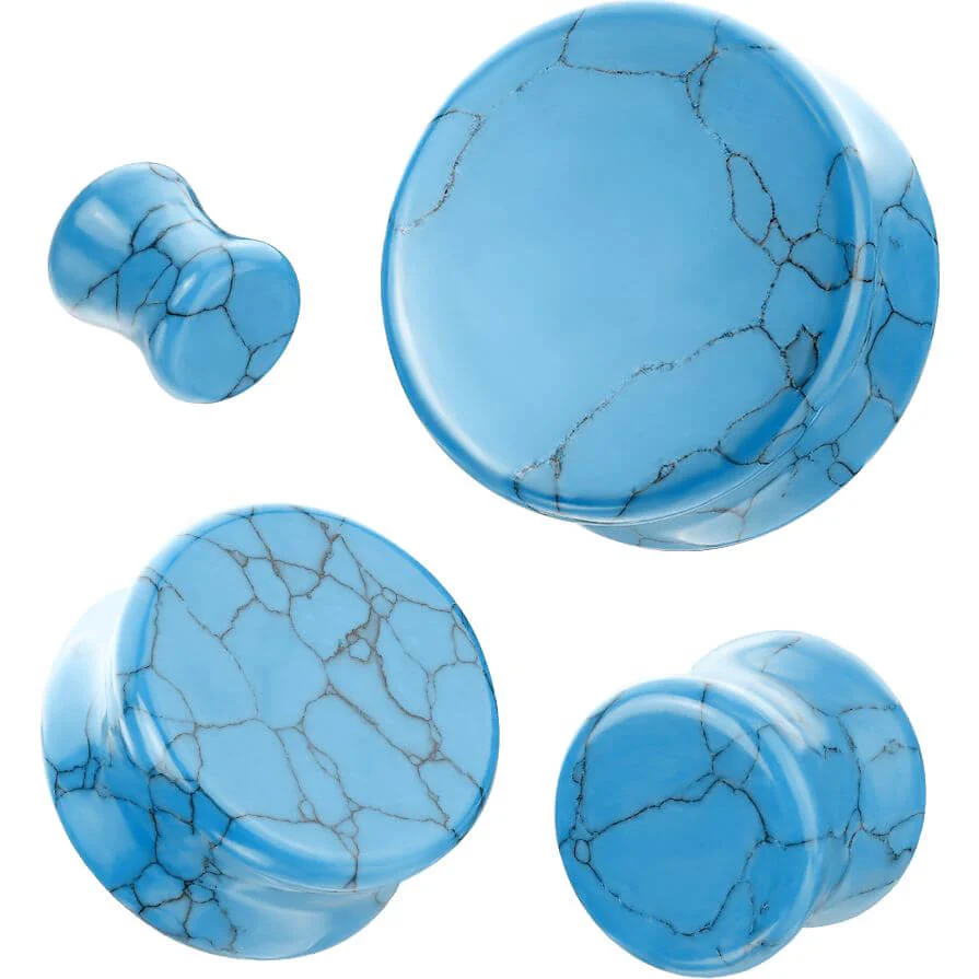 Plug turquoise semi-precious stone double flare - Image 3