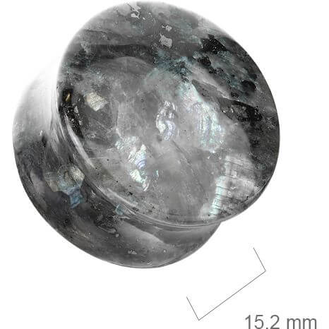 Plug labradorite natural stone double flare - Image 2