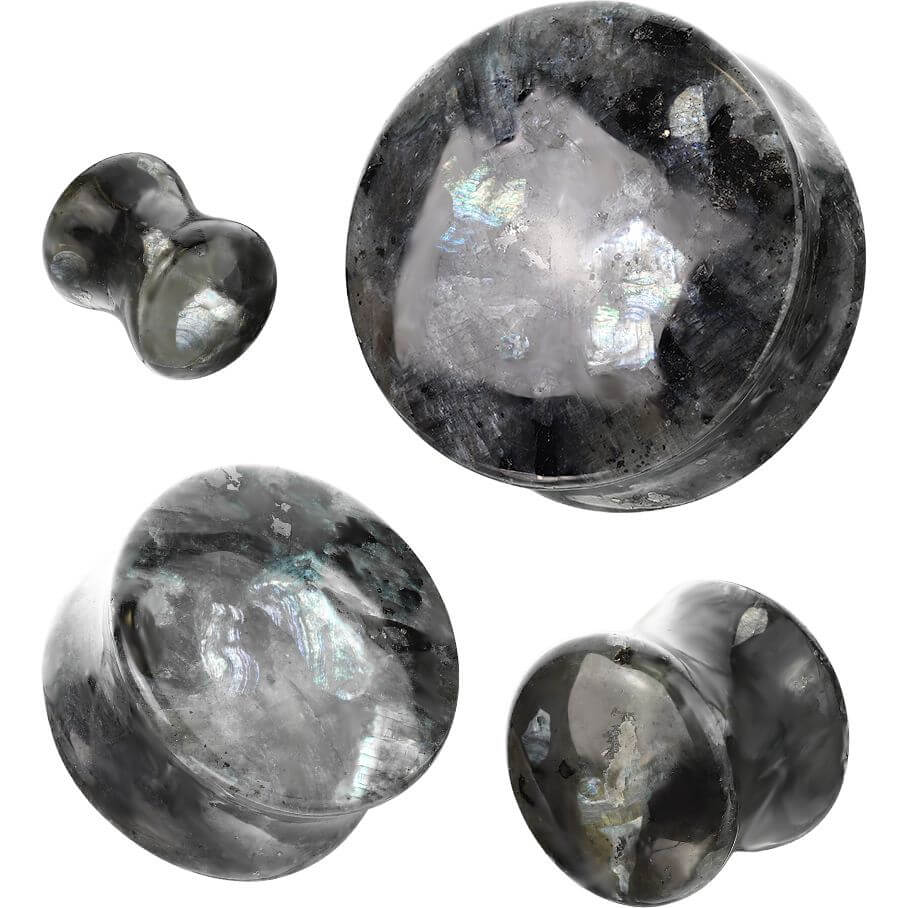 Plug labradorite natural stone double flare - Image 3