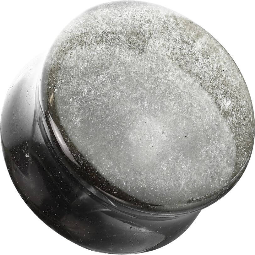 Plug obsidian natural stone double flare