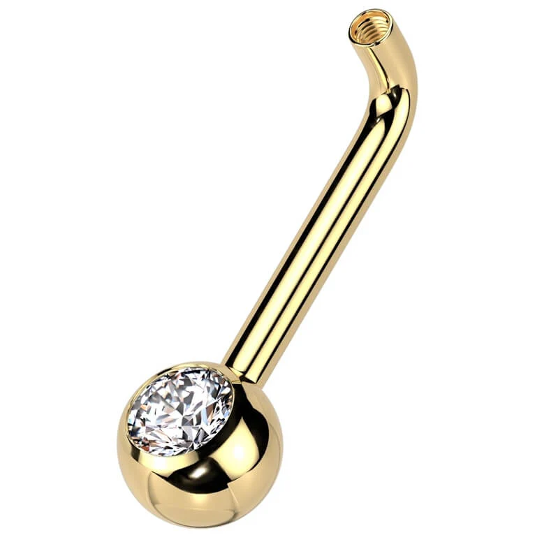 Titanium Christina Piercing Barbell zirconia Internally Threaded - Image 4