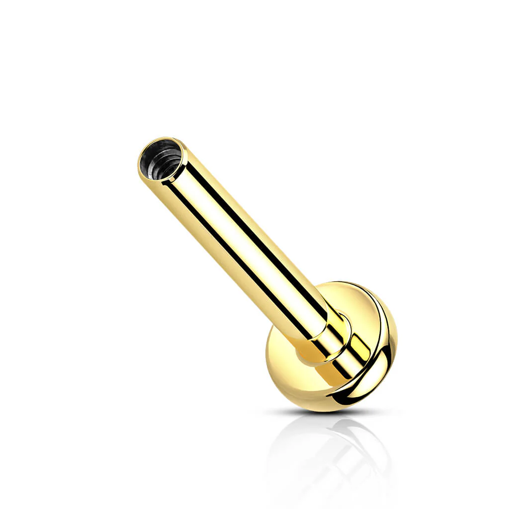 Titanium labret base flat back 3mm Internally Threaded - Image 3