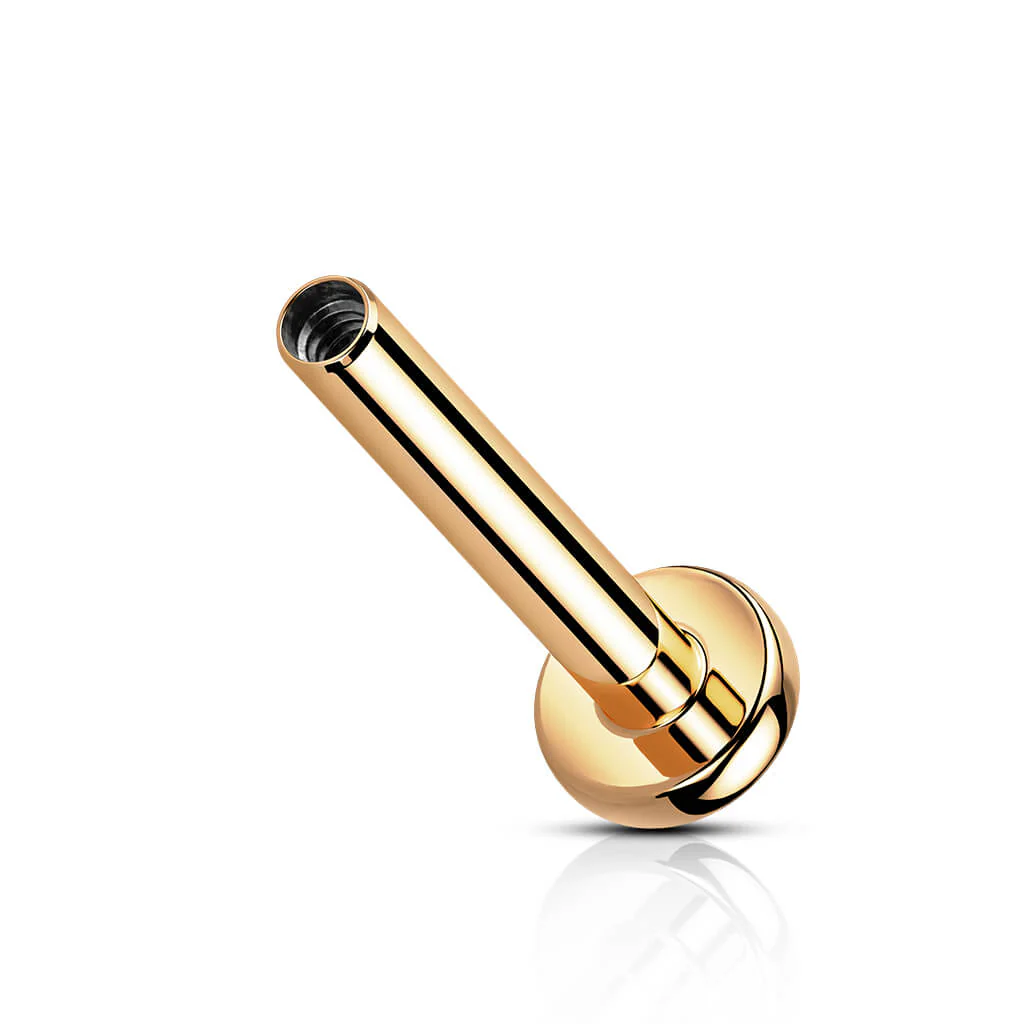 Titanium labret base flat back 3mm Internally Threaded - Image 5