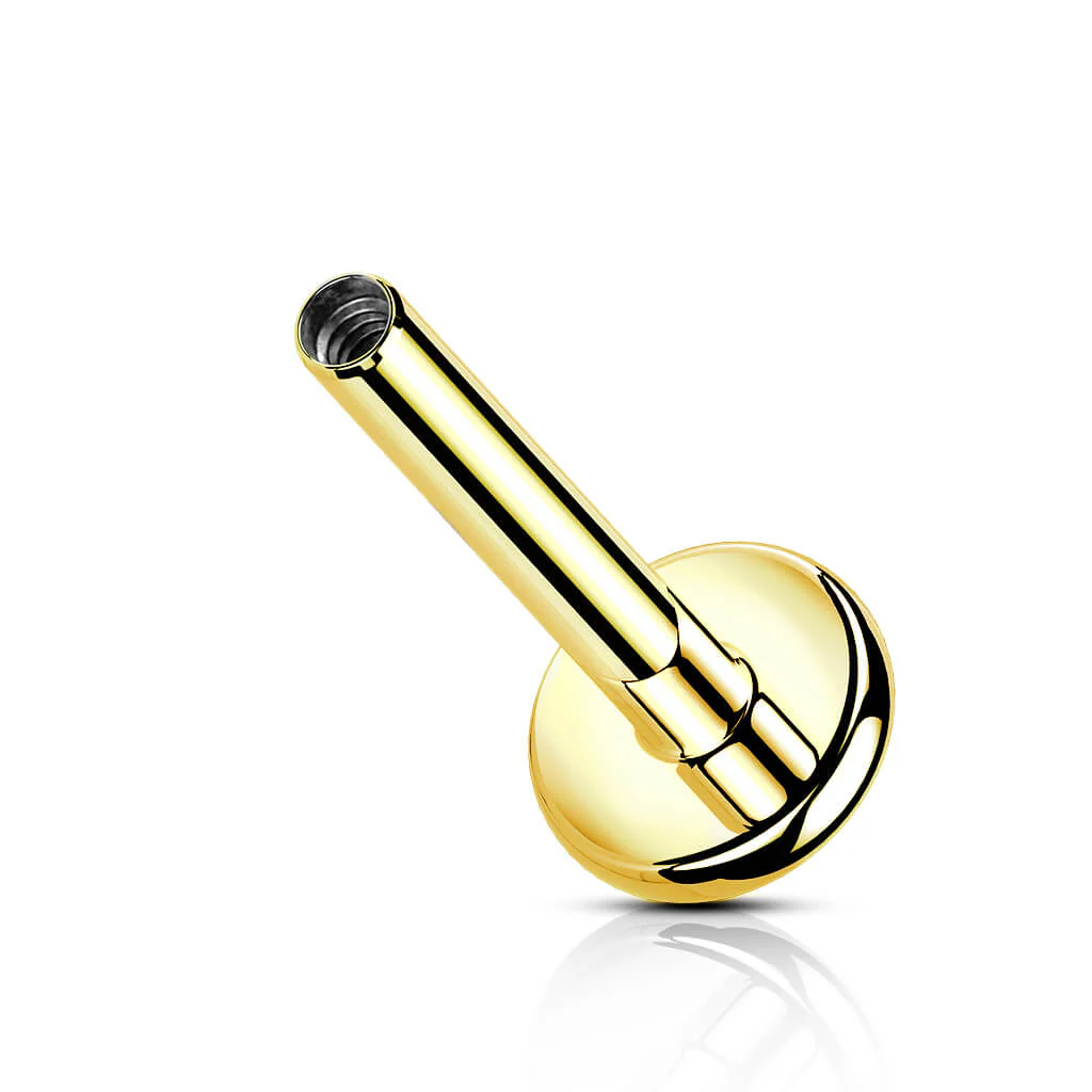 Titanium labret base flat back 4mm Internally Threaded - Image 3