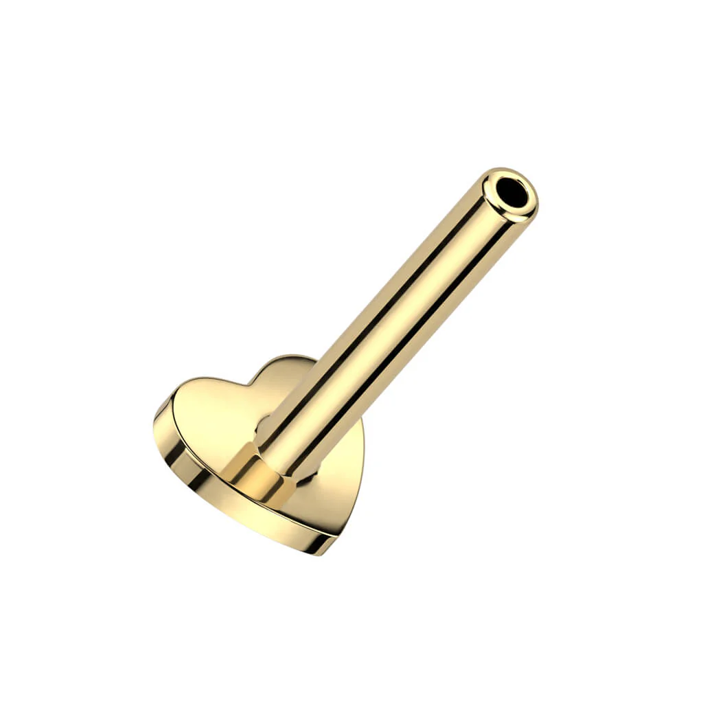 Titanium labret base heart base 3mm Internally Threaded - Image 2