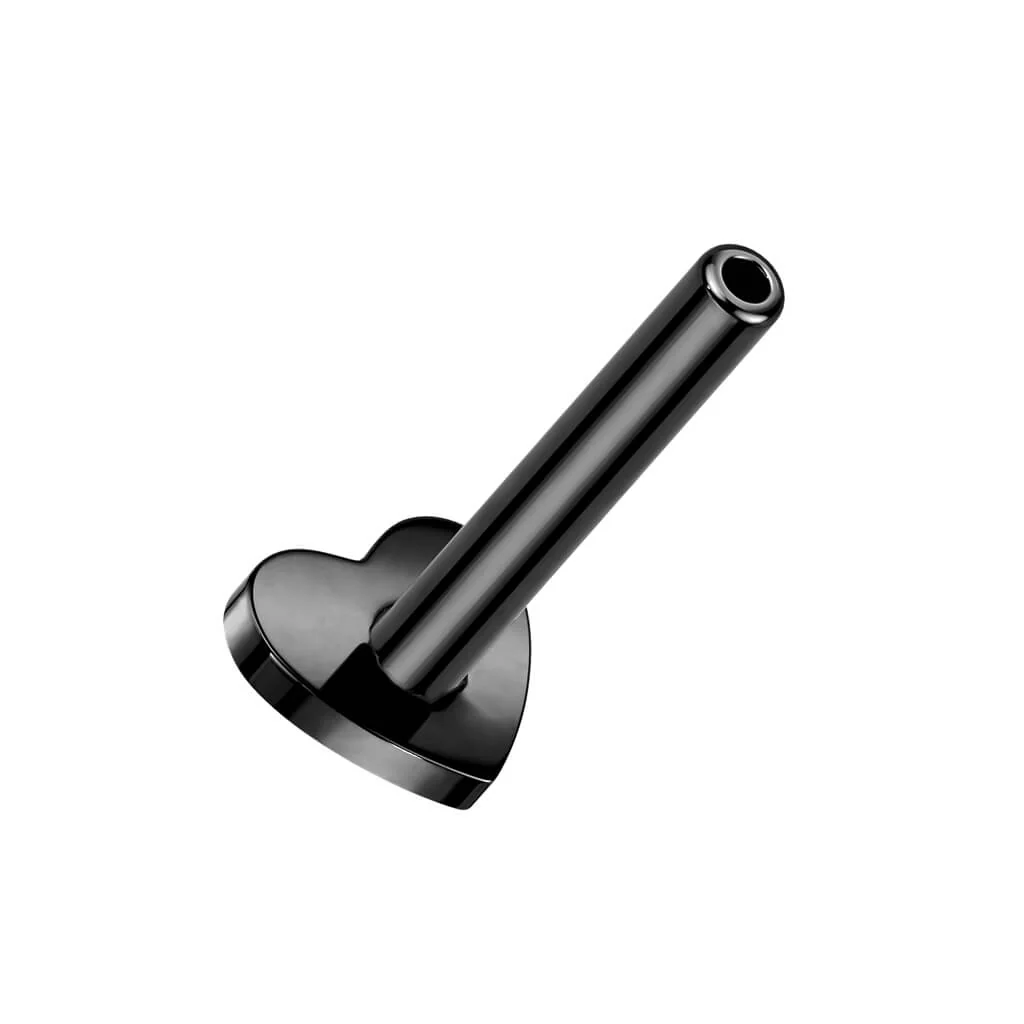 Titanium labret base heart base 3mm Internally Threaded - Image 3