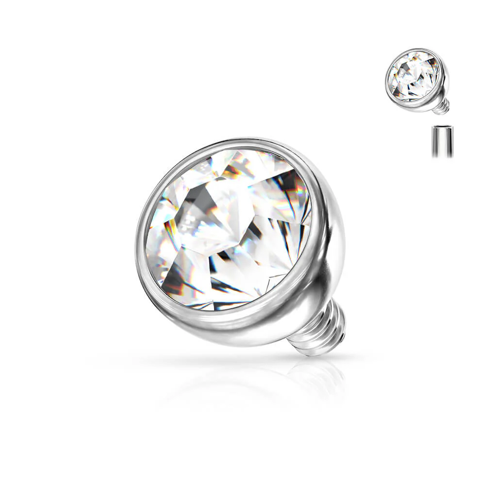 top ball with zirconia bezel setting Internally Threaded - Image 2