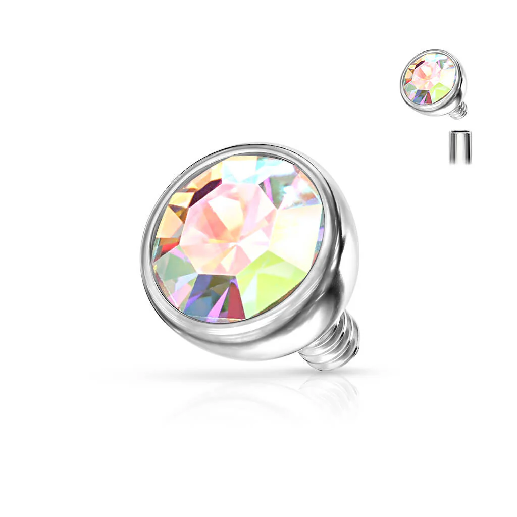 top ball with zirconia bezel setting Internally Threaded - Image 4