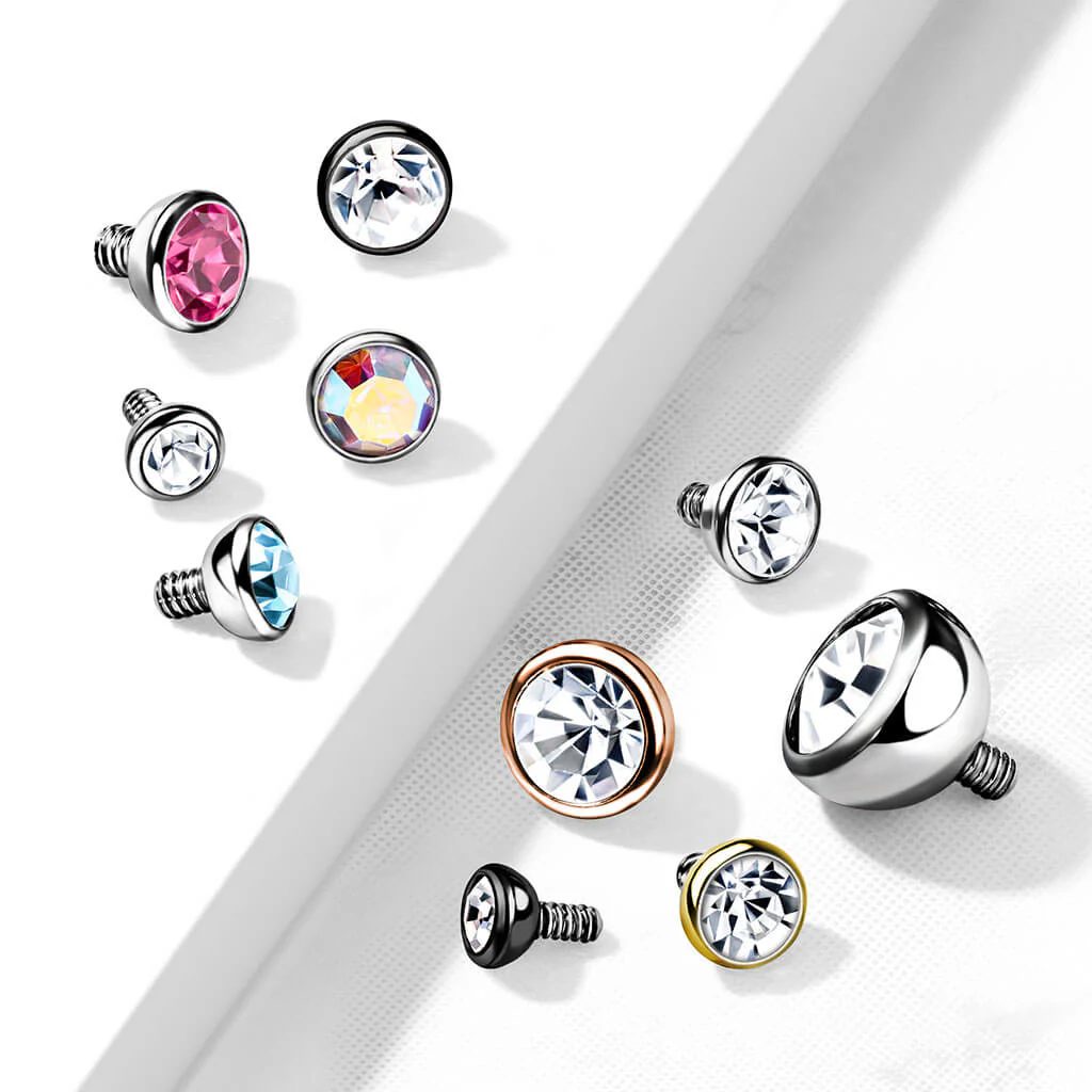 top ball with zirconia bezel setting Internally Threaded - Image 5