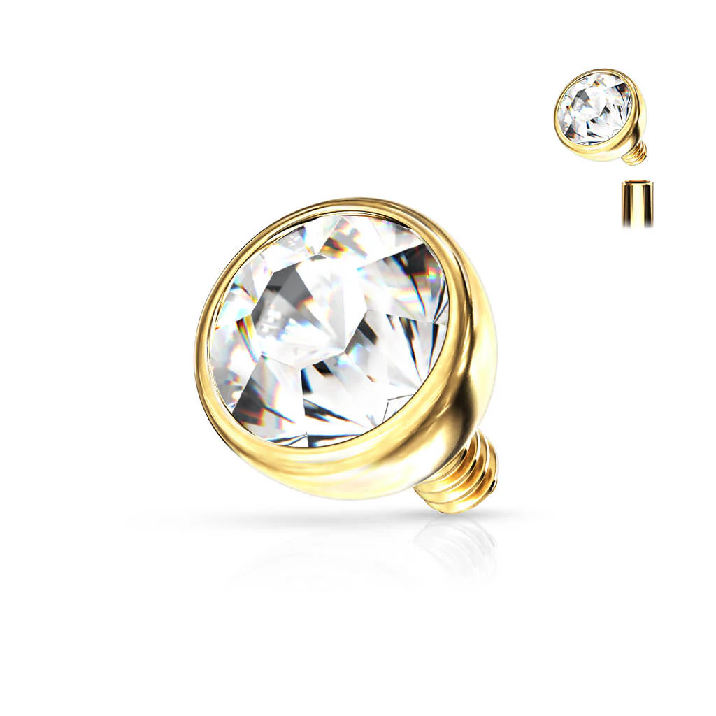 top ball with zirconia bezel setting Internally Threaded - Image 6