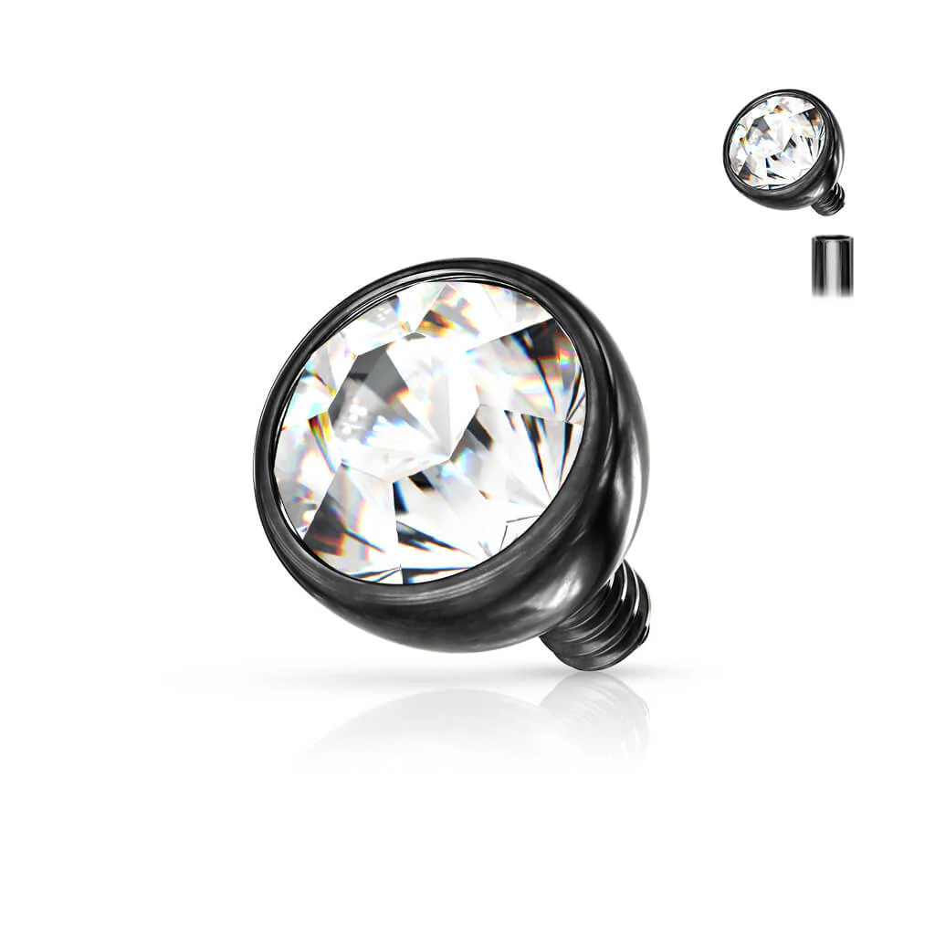 top ball with zirconia bezel setting Internally Threaded - Image 7