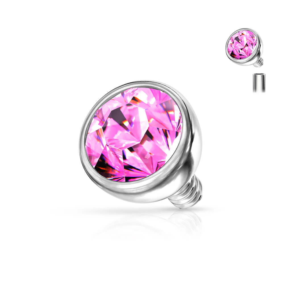 top ball with zirconia bezel setting Internally Threaded - Image 8