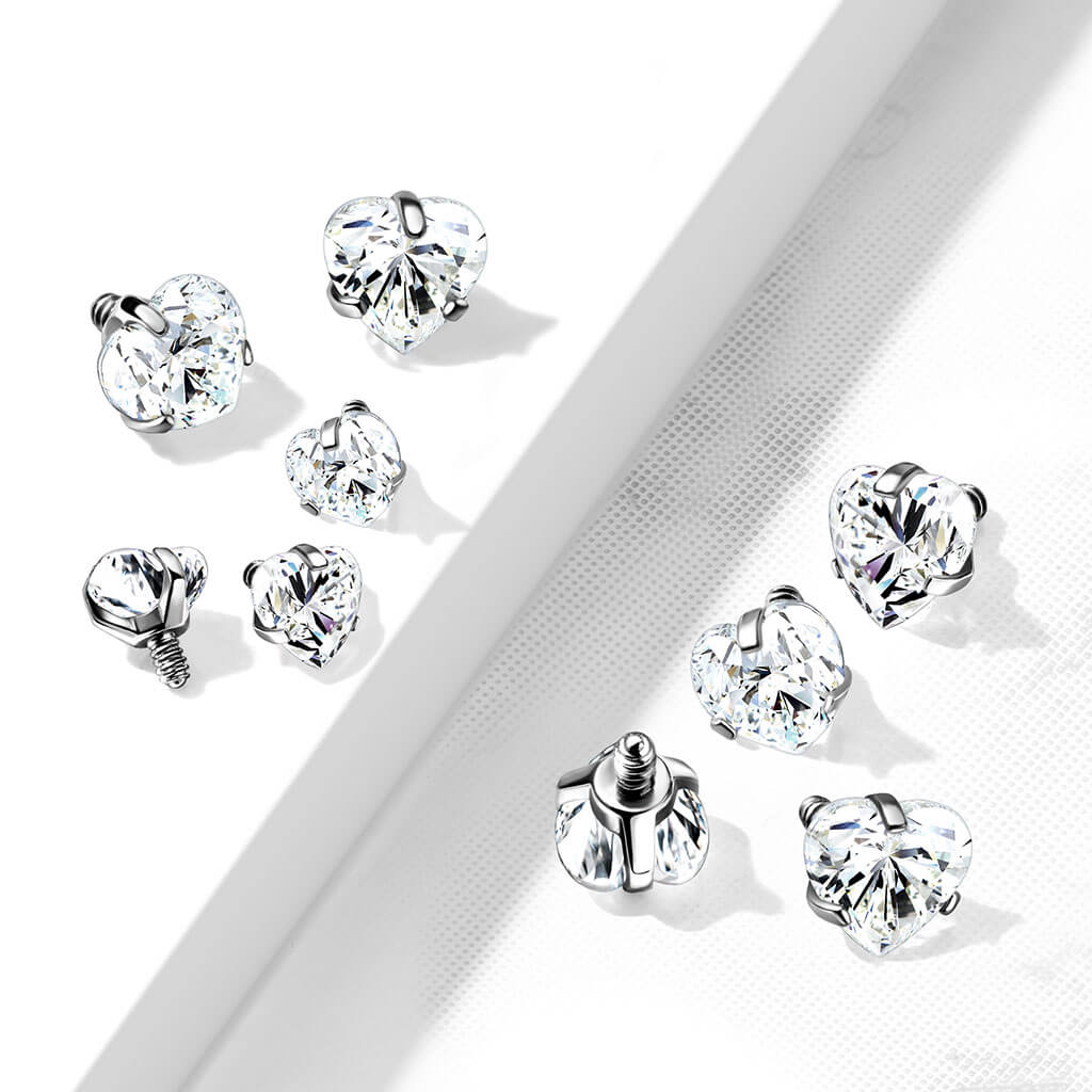 top heart zirconia prong setting Internally Threaded - Image 2