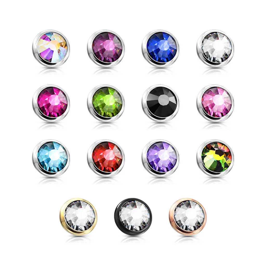 Top Flat Zirconia Round Internally Threaded, 10 pieces - Image 2