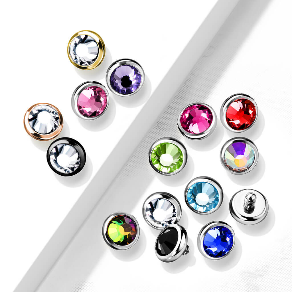 Top Flat Zirconia Round Internally Threaded, 10 pieces - Image 3