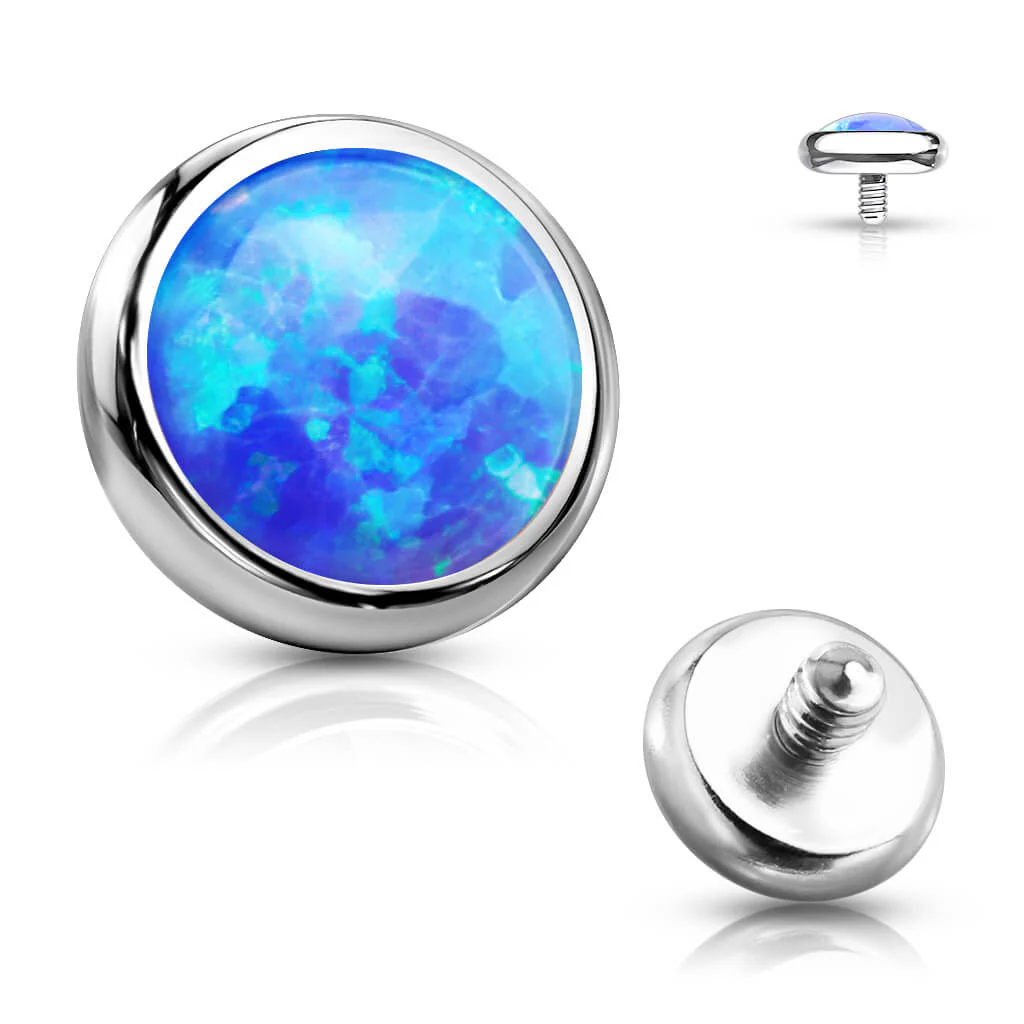 top flat round opal bezel setting Internally Threaded - Image 6