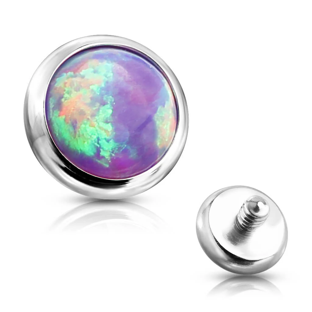 top flat round opal bezel setting Internally Threaded - Image 8