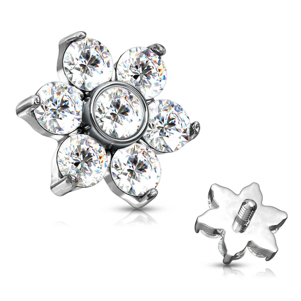 top flower zirconia prong setting Internally Threaded - Image 4
