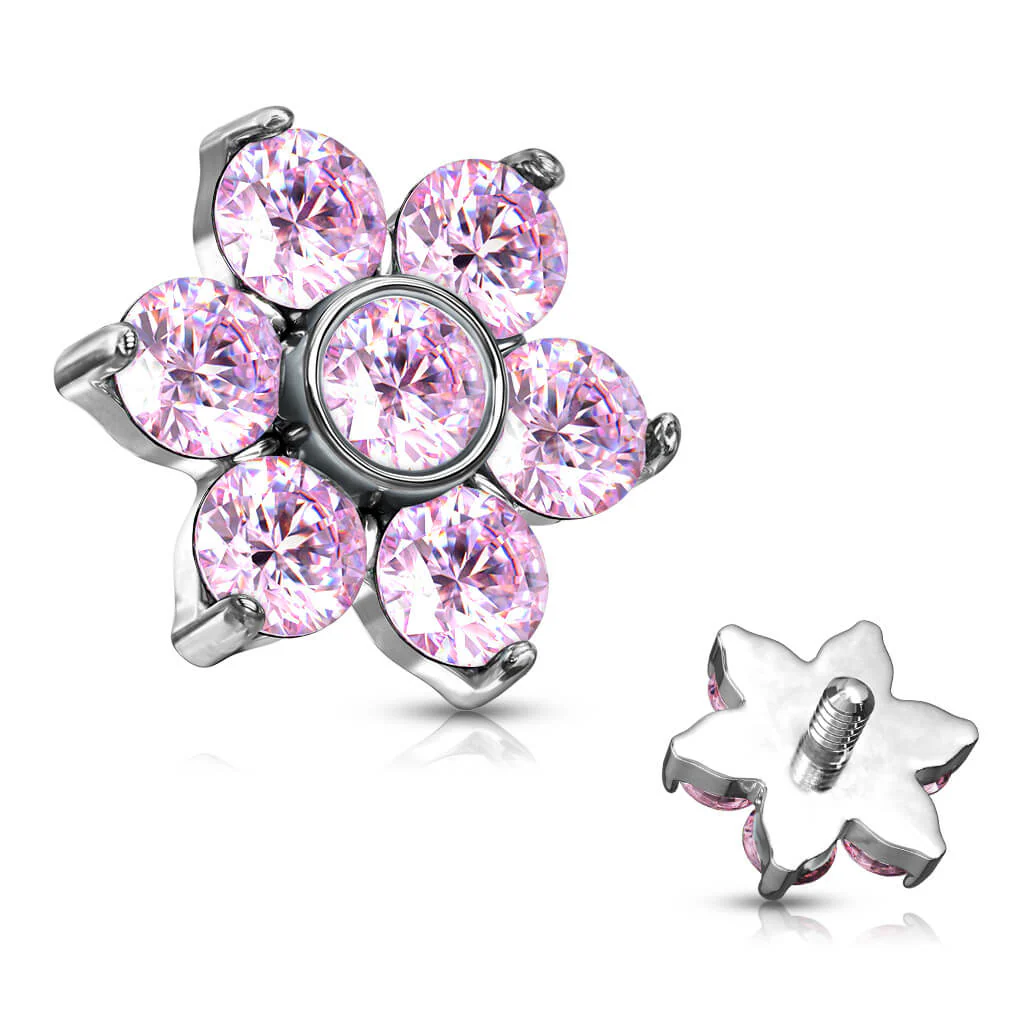 top flower zirconia prong setting Internally Threaded - Image 6