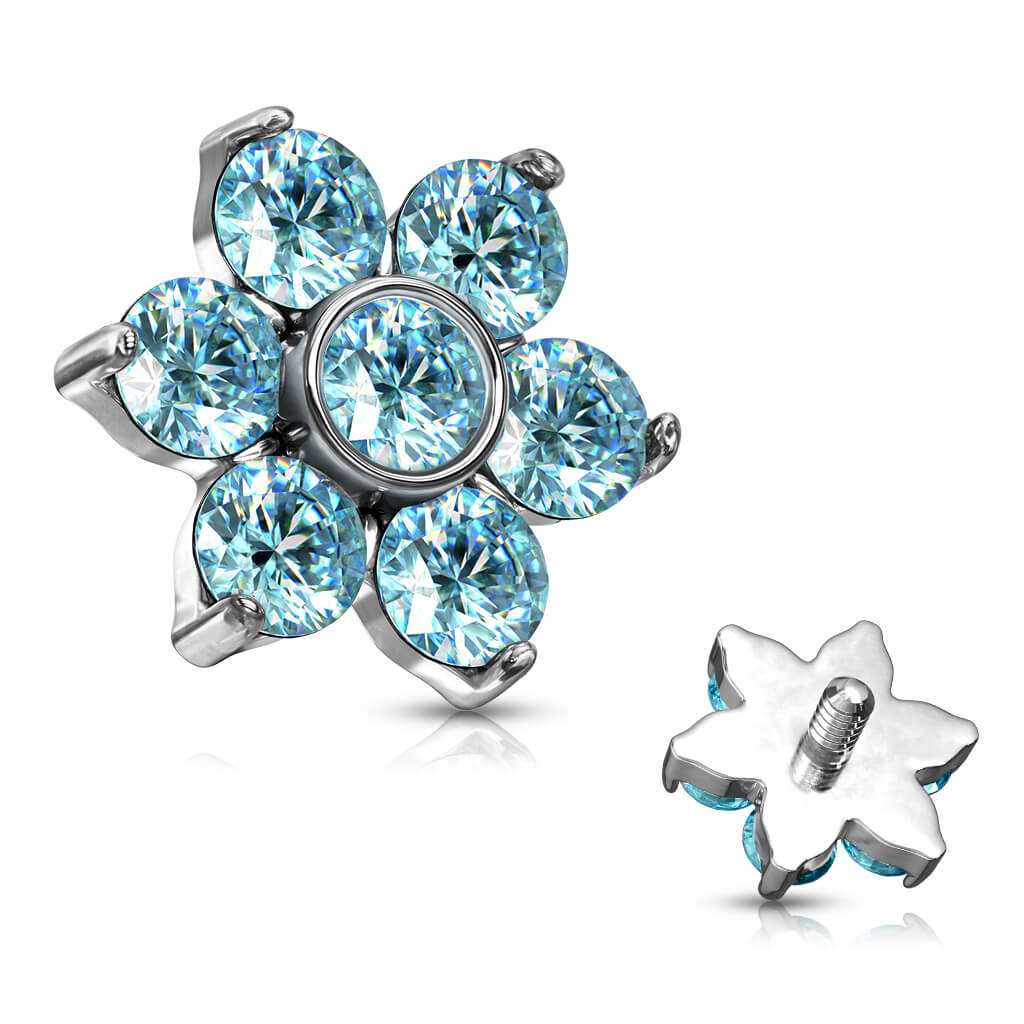 top flower zirconia prong setting Internally Threaded - Image 7