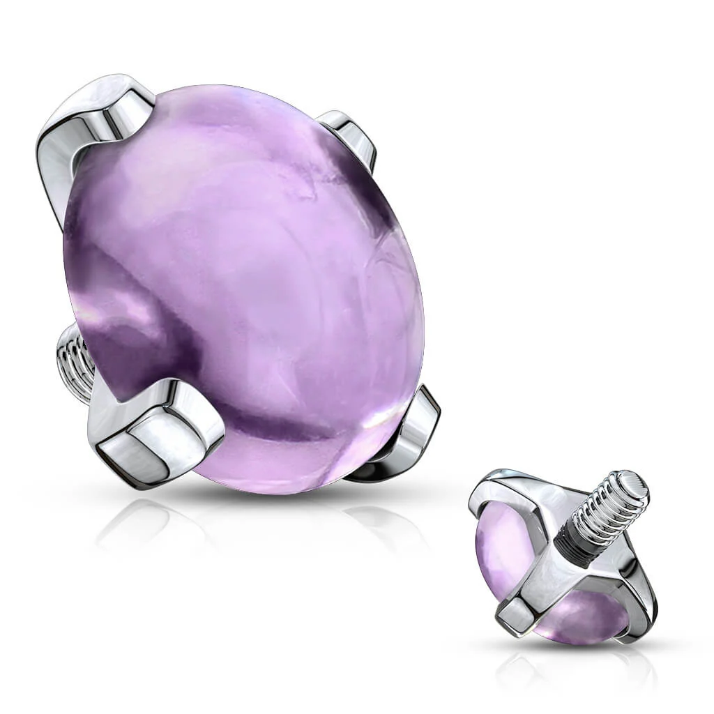 top semi-precious stone prong setting Internally Threaded - Image 2