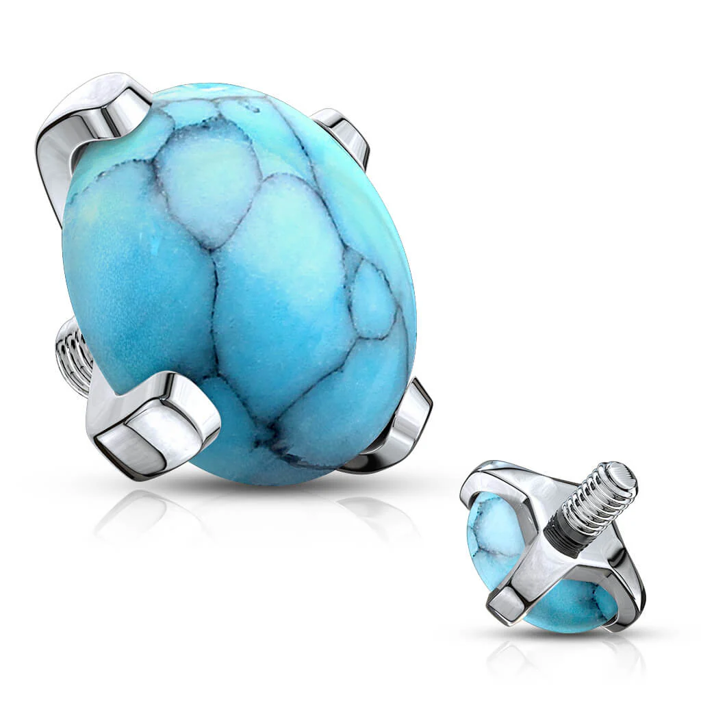top semi-precious stone prong setting Internally Threaded - Image 8