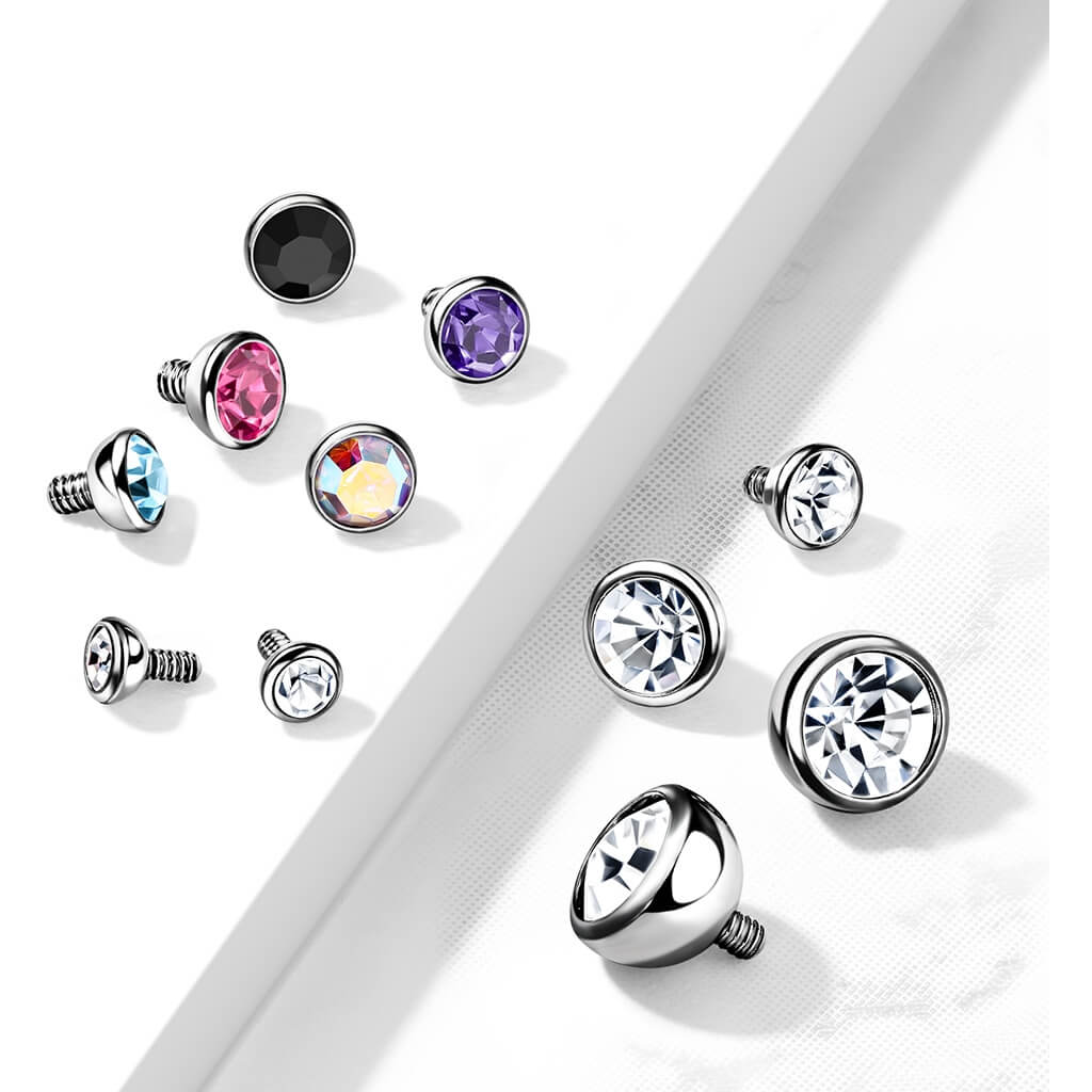Titanium top ball zirconia bezel setting Internally Threaded - Image 3