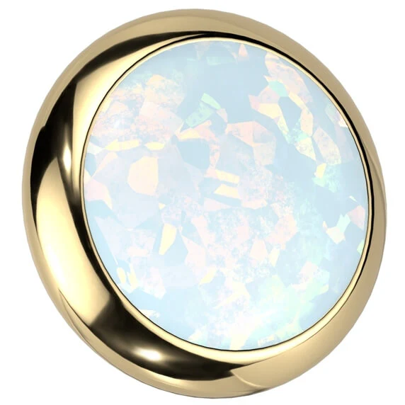 Titanium top round flat opal bezel setting Internally Threaded - Image 3