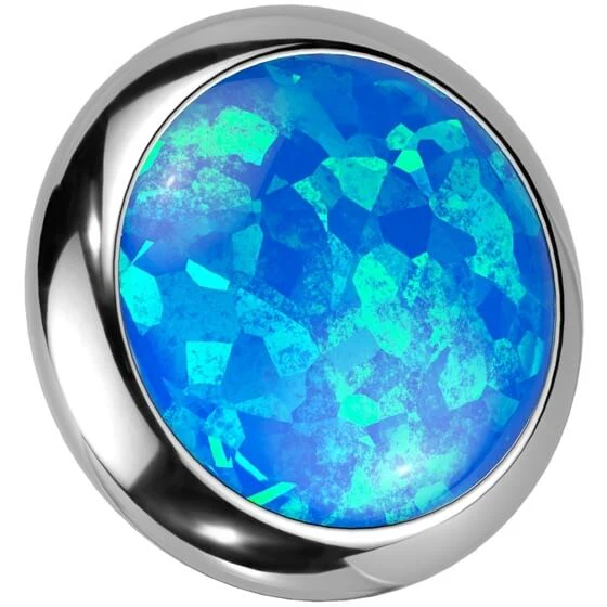 Titanium top round flat opal bezel setting Internally Threaded - Image 5