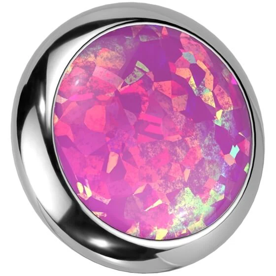 Titanium top round flat opal bezel setting Internally Threaded - Image 6
