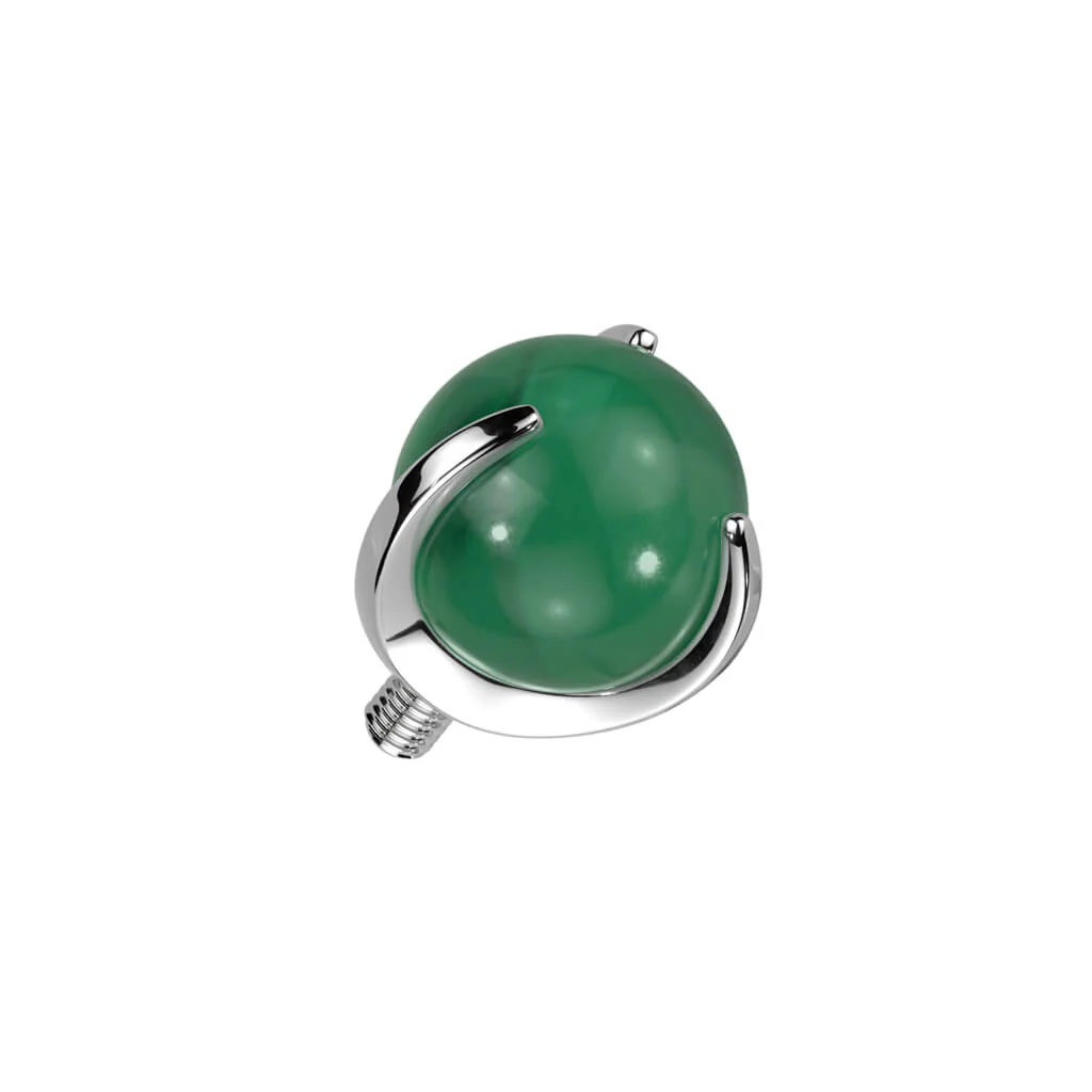 Titanium top ball semi-precious stone Internally Threaded - Image 4