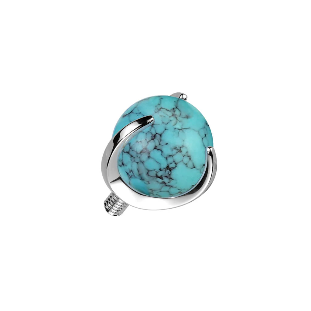Titanium top ball semi-precious stone Internally Threaded - Image 9