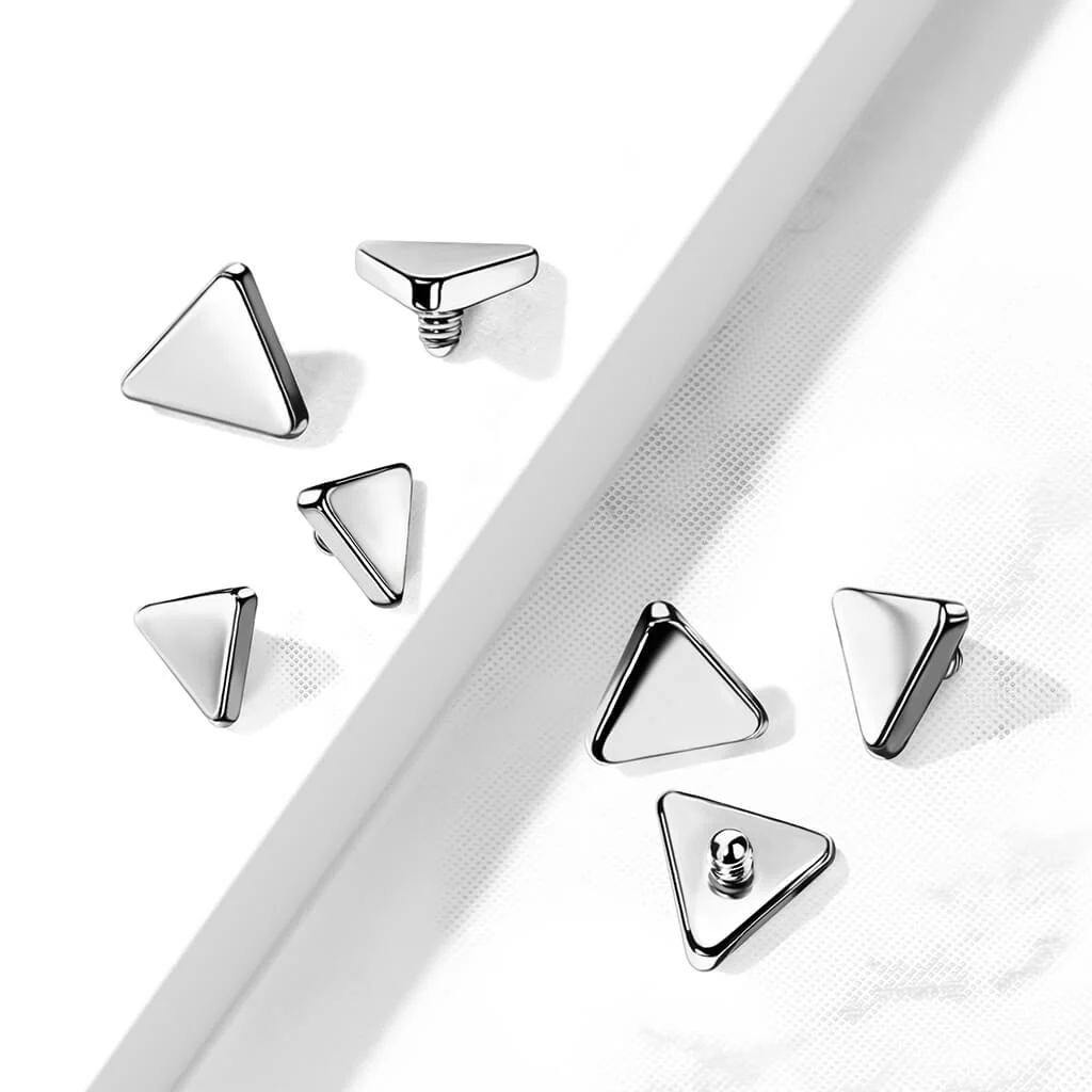Titanium top flat triangle silver Internally Threaded - Image 2