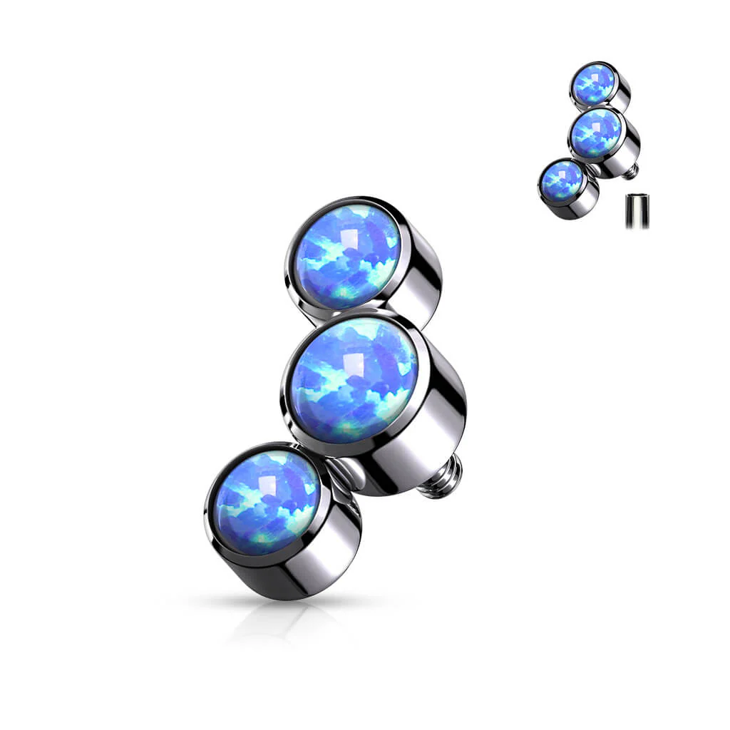 Titanium top 3 opal bezel setting Internally Threaded - Image 2