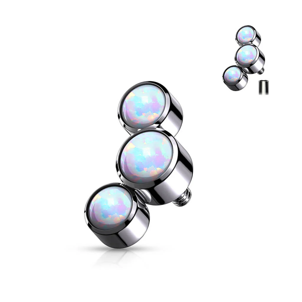 Titanium top 3 opal bezel setting Internally Threaded - Image 4