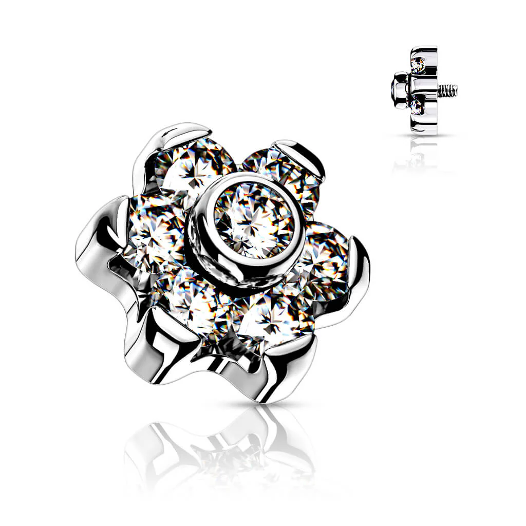Titanium top flower zirconia Internally Threaded - Image 2