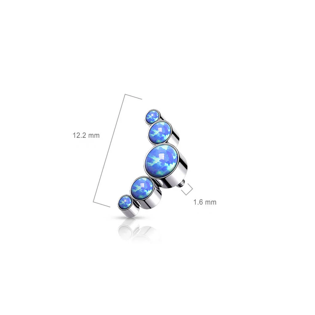 Titanium top 5 opals bezel setting Internally Threaded - Image 3