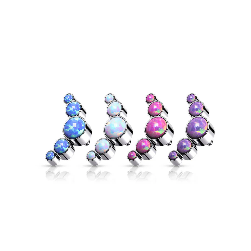 Titanium top 5 opals bezel setting Internally Threaded - Image 5