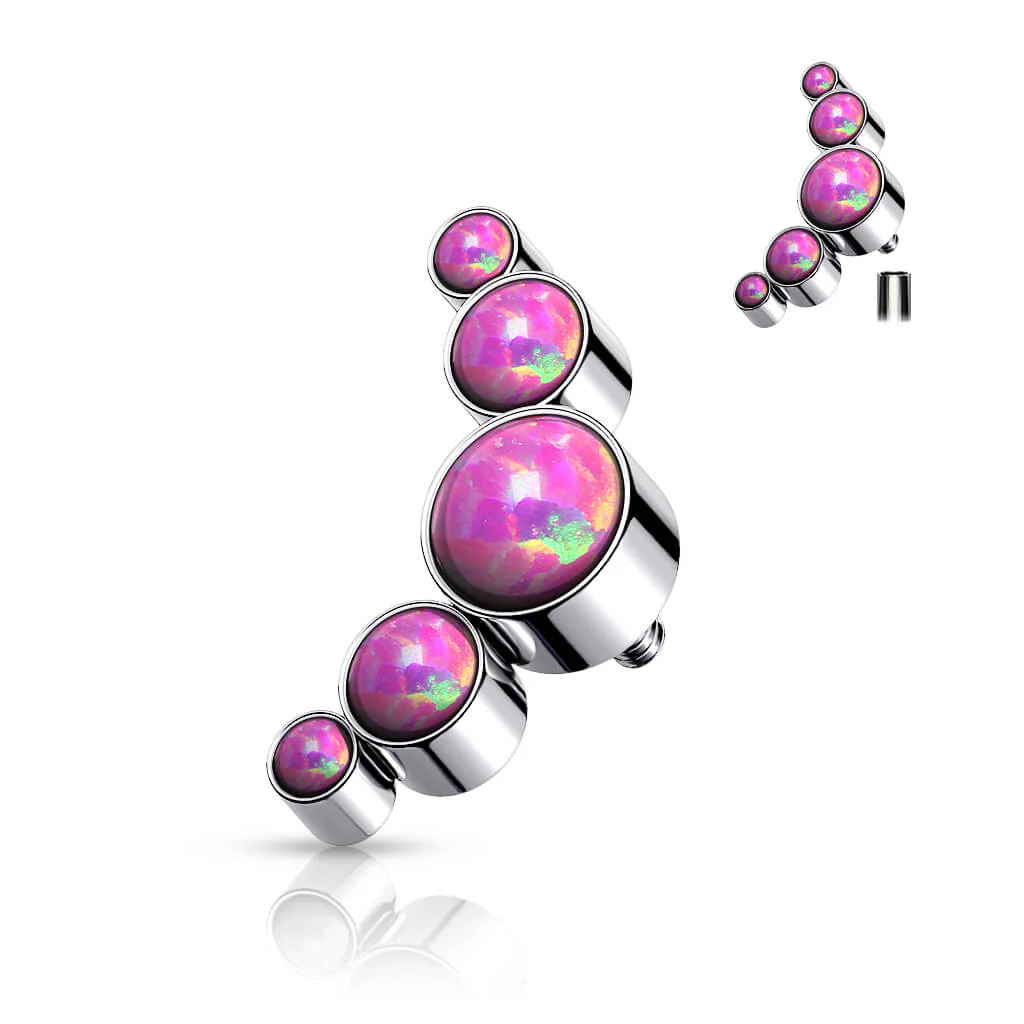 Titanium top 5 opals bezel setting Internally Threaded - Image 6