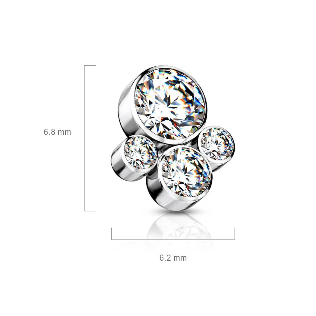 Titanium top 4 zirconias bezel setting Internally Threaded - Image 3
