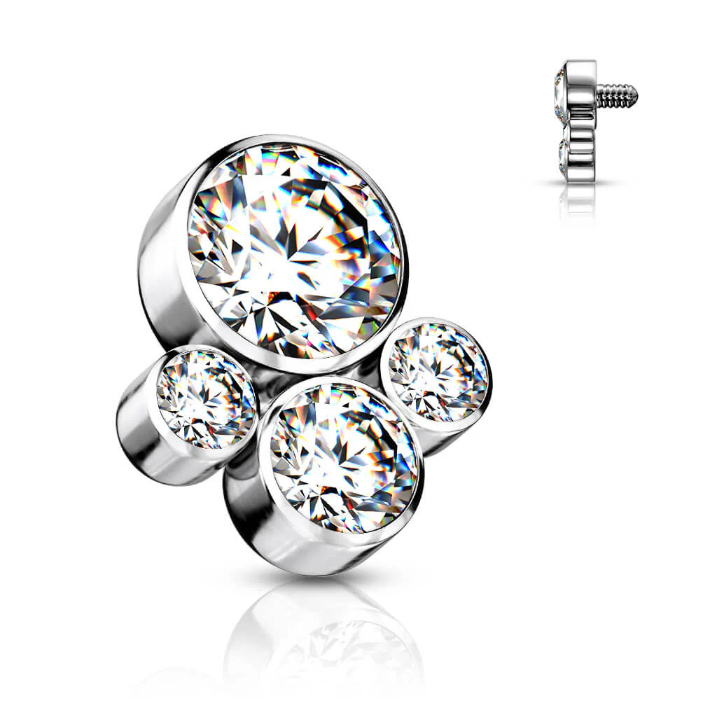 Titanium top 4 zirconias bezel setting Internally Threaded - Image 4