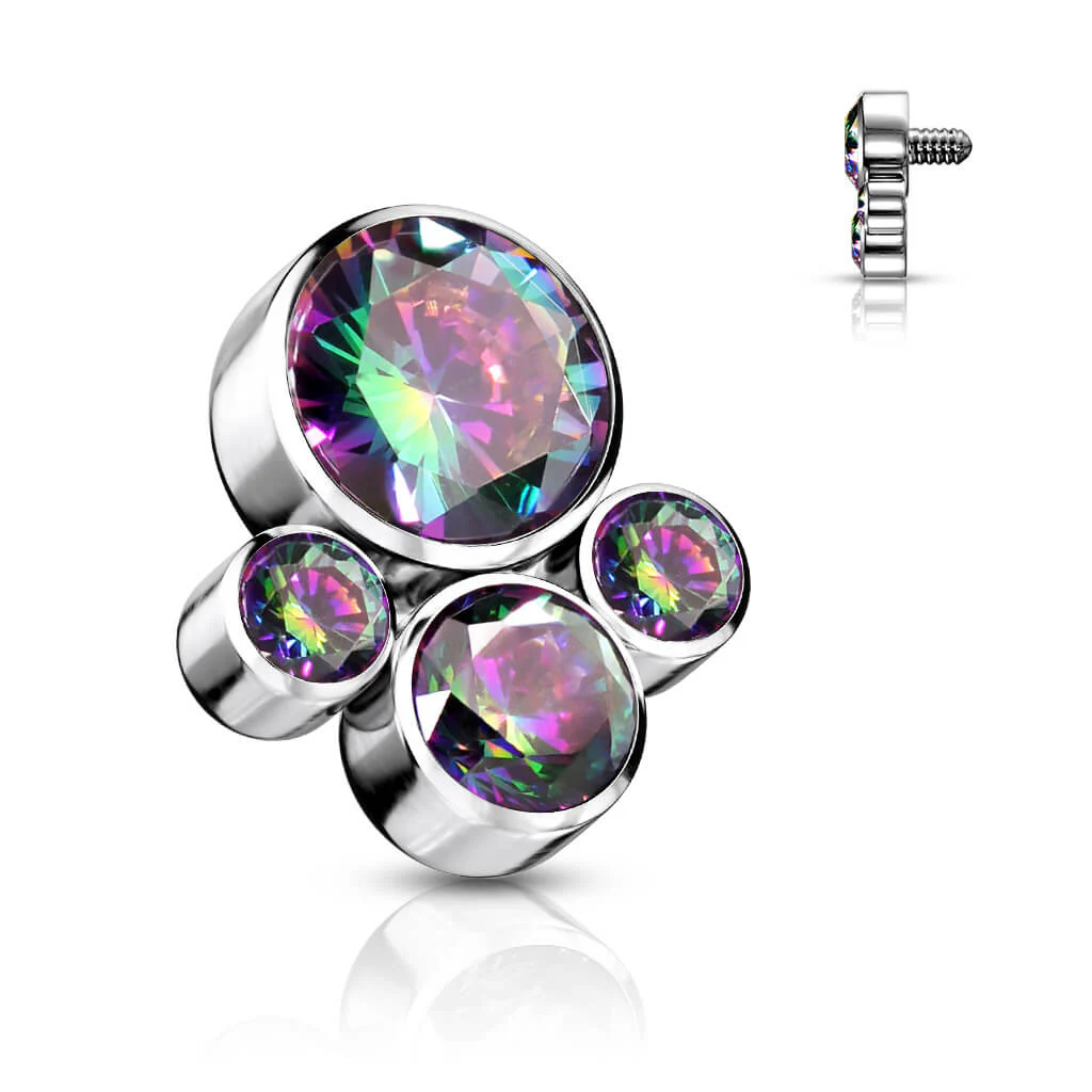 Titanium top 4 zirconias bezel setting Internally Threaded - Image 9