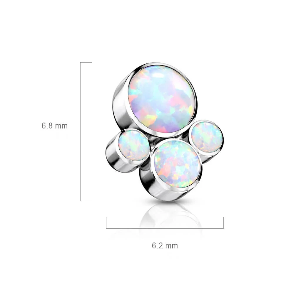 Titanium top 4 opals bezel setting Internally Threaded - Image 3