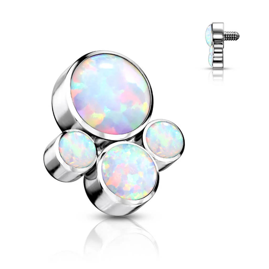 Titanium top 4 opals bezel setting Internally Threaded - Image 4