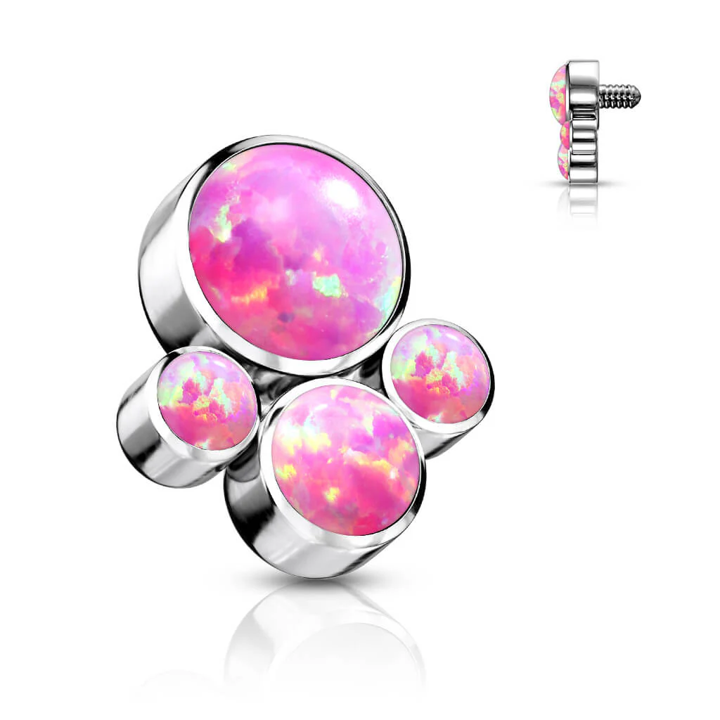 Titanium top 4 opals bezel setting Internally Threaded - Image 6