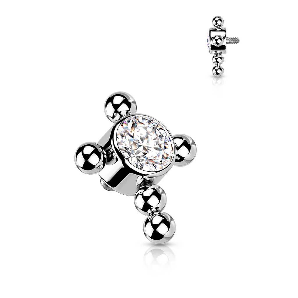 Titanium top cross zirconia beaded balls Internally Threaded - Image 2